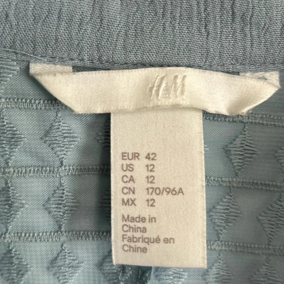 Women’s Blouse Size‎ 12 Green Crinkle Sheer Panel Pullover Coquette Romantic - Picture 13 of 14